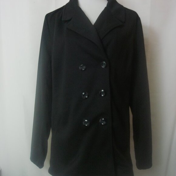 NWTS 41 Hawthorn Women Black Double Breasted Button Jacket SZ XXL - Picture 1 of 6